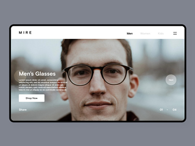 Eyewear eShop Concept app branding design eyewear eyewear website glasses identity landingpage minimal ui design uidesign uiux web website
