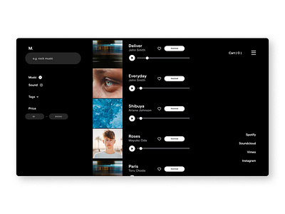 Free Music Platform app branding design free free music minimal music platform music player platform typography ui web design landing page website
