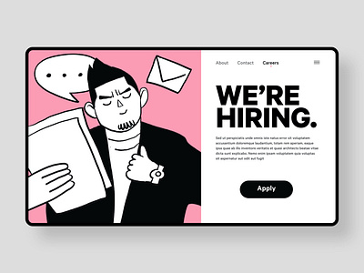 We're Hiring branding design hiring identity recruit recruit website talent manager typogaphy ui ui design ux uxui web web design landing page website