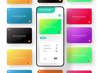 Wallet App app branding cards design identity minimal ui