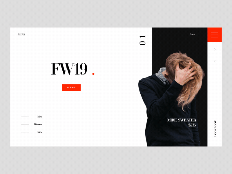 Fashion Webpage branding design identity minimal typography ui web web design landing page website