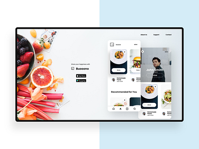 Recipe App Landing Page app branding design identity typography ui web web design landing page website