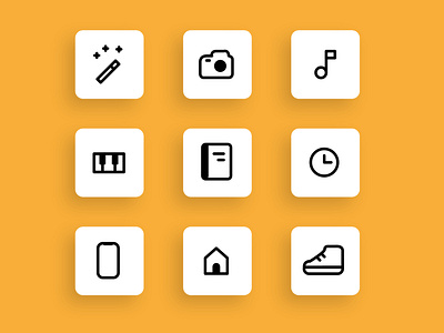 Icons Set app branding design icon icons icons set identity minimal typography ui web web design landing page website