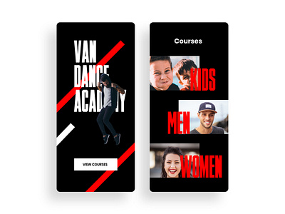 VAN Dance Academy app dance design identity mobile ui ui design ux web web design landing page