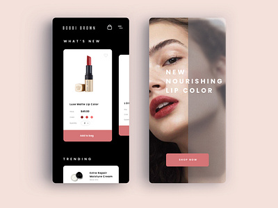 BOBBI BROWN app branding design fashion identity minimal mobile mobile design ui ui design ux