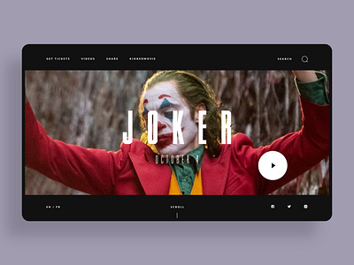 Joker The Movie branding design identity minimal typography ui ui design web web design landing page website