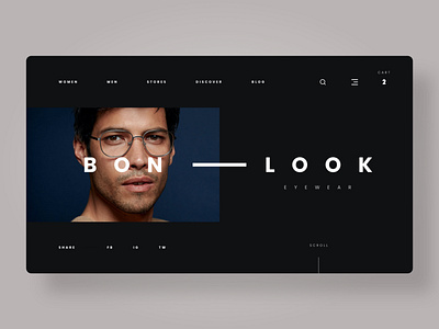 Eyewear Website (BONLOOK Concept) bonlook branding design eyewear glasses identity sunglasses ui ui design ui ux ux wear wearable web web design landing page website