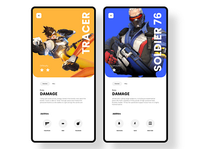 Overwatch App app design app ui branding design game game app game ui mobile mobile app overwatch ui