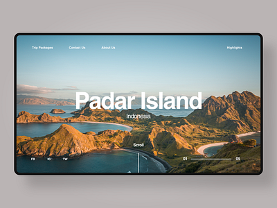 Padar Island branding design desktop identity indonesia minimal padar island tour trip typography ui web web design landing page website