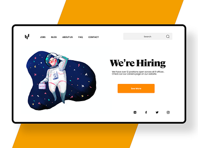 We're Hiring branding careers design identity illustration recruit ui ui design web web design landing page website