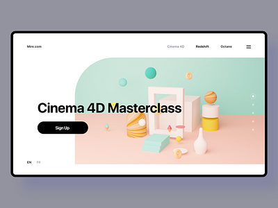 Cinema4D Masterclass app branding design identity masterclass minimal ui ui design web web design landing page website