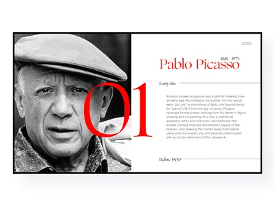 Pablo Picasso branding design identity museum picasso typography ui ux web web design landing page website