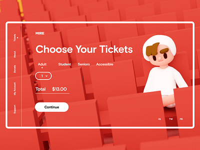 Movie Tickets branding cinema cinema 4d cinema4d design minimal movie movie app ui ui design web web design landing page website