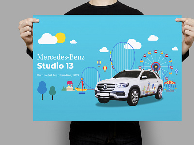 Mercedes Benz banner banner car posters team building