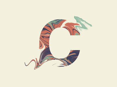 Alphabet-C acrylic effect logo painting procreate