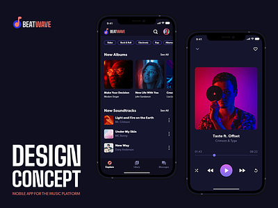 Mobile App for Music Platform demo presentation design concept mobile app ui ux