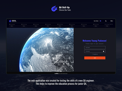 Web App for QA Skill Up animation ui ux web platform