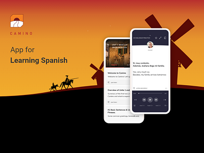 Camino App language mobile app design spanish ui ux