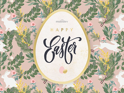 Easter Card 2019 branding design illustration logo postcard design typography vector