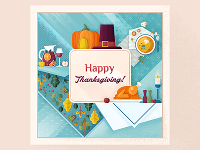 Thanksgiving Day flat illustration illustration art postcard vector