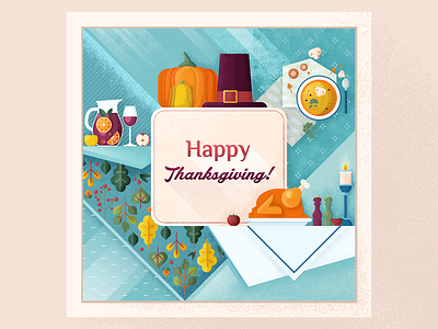 Thanksgiving Day flat illustration illustration art postcard vector