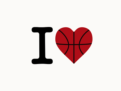I love basketball art ball basketball conceptual creative digital graphic design heart illustration logo logo design love minimalist nba parody red simple sport sticker t shirt