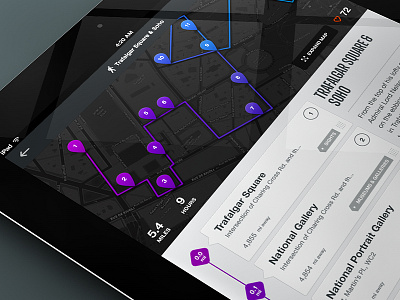 Walk Detail on iPad app design interface mobile ui ux