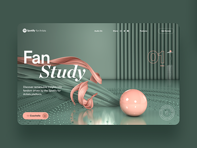 Spotify for Artists Fan Study Pitch; Concept style-frame No. 1 art direction concept creative direction design illustration interface rally interactive site ui ux web design