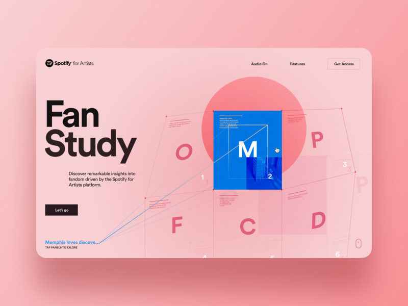 Spotify for Artists Fan Study Pitch; Concept style-frame No. 2 design illustration interface rally interactive ui ux
