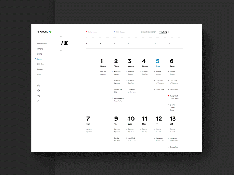 Snowbird Event Calendar V2