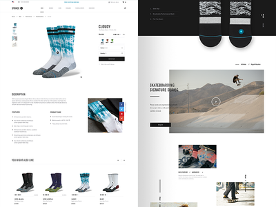 Stance — product detail page art direction concept creative direction design e-commerce interface rally interactive ui ux web design website
