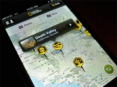 It's Live!! National Parks by National Geographic app development interface ios iphone map rally interactive texture ui ux