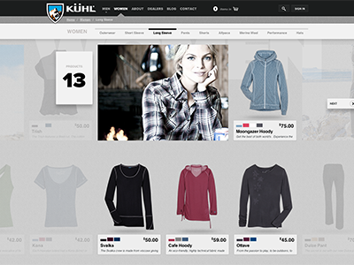 The Kühl site is Live! e commerce html interface rally interactive site ui ux web