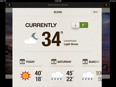 Weather on iPad