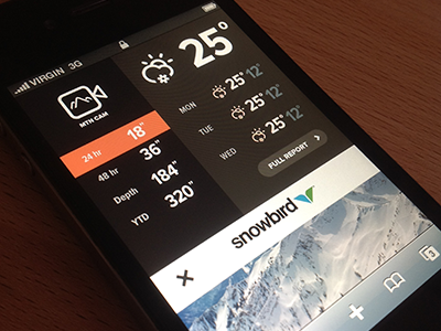 Snowfall Widget (mobile website) climacons design interface mobile rally interactive site ui ux web design website