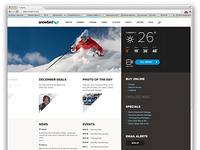 Snowbird.com is Live! climacons design interface rally interactive ui ux web design