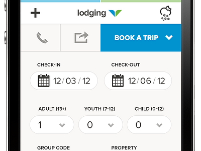 Snowbird Mobile Site booking widget design interface mobile rally interactive site ui ux