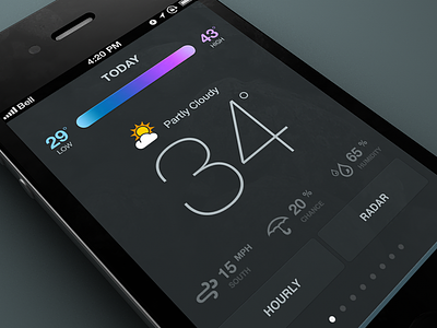 Weather app design interface mobile rally interactive ui ux