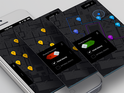 Your Route app design interface mobile rally interactive ui ux
