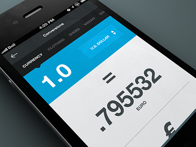 Conversion / Currency app design interface mobile rally interactive ui ux