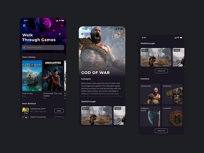 Games Library app darkmode design games hobby ios library mobile app toys ui ux user experience userinterface ux