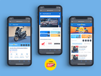 Momotor.id Flash Deal Mobile ecommerce financing loan motorcycle user experience user interface webdesign