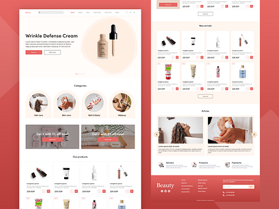 Cosmetics store landing page