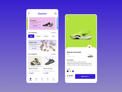 Shoe shop mobile nike ui ux