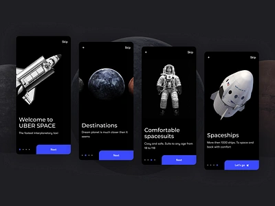 UBER Space Onboarding | Сoncept appservice concept design figma figmadesign minimal minimalism mobile app mobile ui onboarding space spaceman spaceship spacesuit technology ui ui design web design