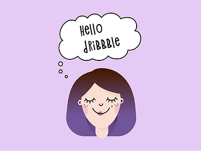 Hello Dribbble! girl girl character hello dribbble illustration
