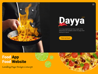 Food App / Food Website Landing Page Design Concept