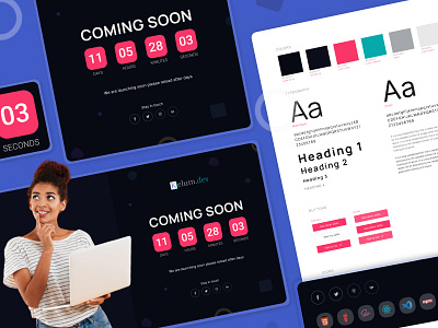 Coming soon page design concept for personal portfolio coming soon coming soon ui dark mode design dark mode ui personal portfolio portfolio ui design ui web web design