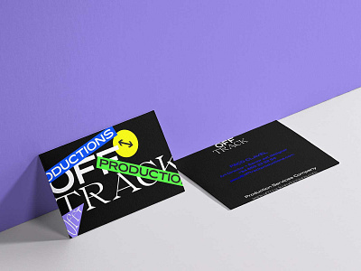 Offtrack Branding audiovisual branding business card cards identity logo logotype neon offtrack productora retro stationery typography