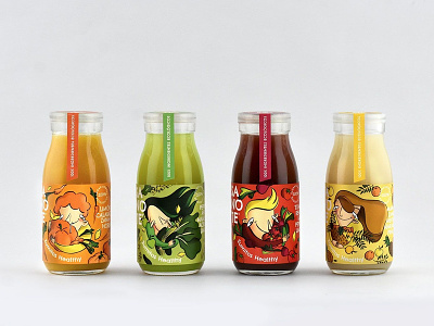 Sanote Healthy Juice botella bottle design diseño diseño gráfico envase españa etiqueta graphic design illustration ilustración juice label labelling packaging spain zumo